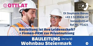 Bauleitung Wohnbau Steiermark (m/w/d): Bauleitung ist Ihre Leidenschaft? Aus dem Wohnbau bringen Sie Erfahrung mit? Neubauten zu betreuen in einem Team mit Kollegen das interessiert Sie? Dann sind Sie hier richtig! Für unseren Kunden, ein etabliertes Bauunternehmen in der Steiermark, suchen wir für den Wohnbau einen erfahrenen Bauleiter m/w/d.