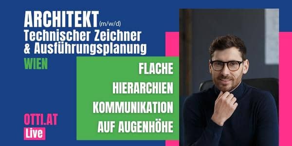 Sie sind Architekt mit Leidenschaft? Einreichplanung, Ausführungsplanung und Polierplanung das lieben Sie? Sie haben bereits Großprojekte abgewickelt? Dann sind Sie hier richtig! Für unseren Kunden ein eigentümergeführtes Architekturbüro mit flachen Hierarchien suchen wir einen Architekten m/w/d für die Ausführungsplanung für Wien.